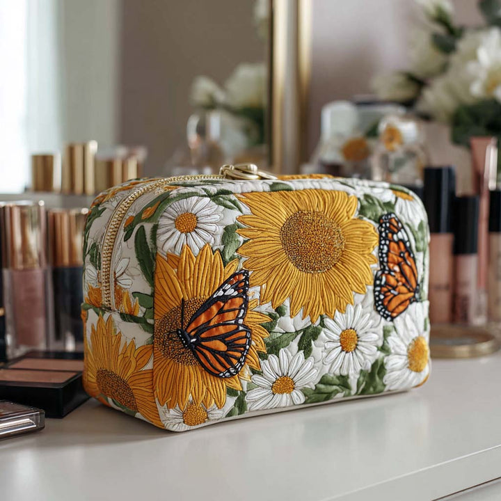 Trousse de toilette matelassée Motif floral – Aubrey