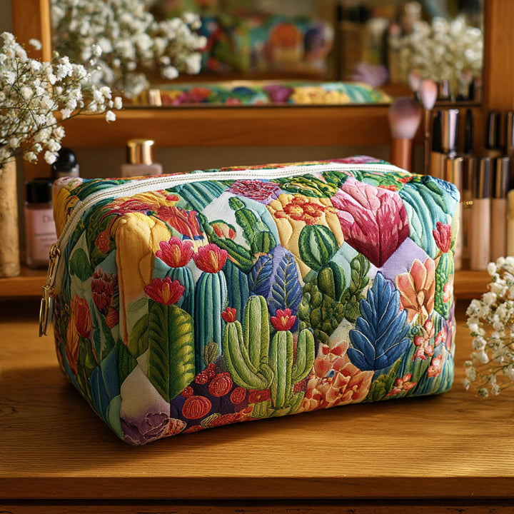 Trousse de toilette matelassée Succulentes – Courtney