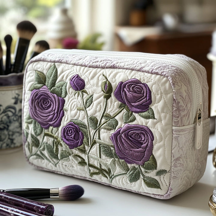 Trousse de toilette matelassée Fleurs au clair de lune