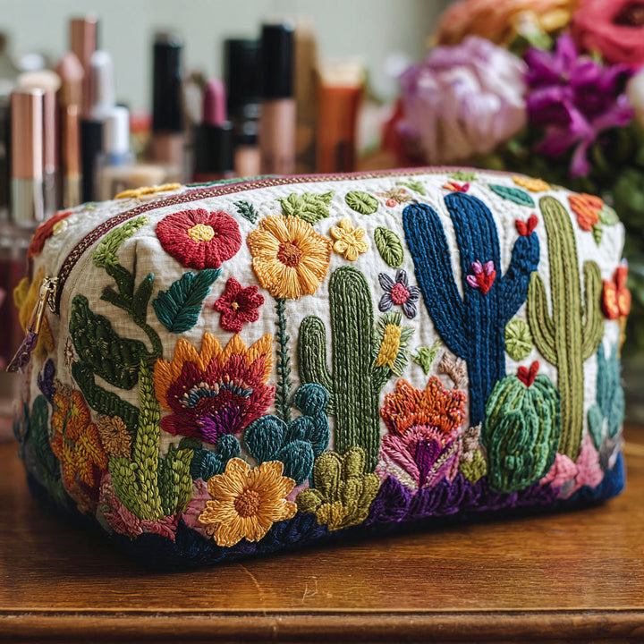 Trousse de toilette matelassée Succulentes – Kaitlyn