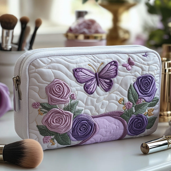 Trousse de toilette matelassée Mauve élégant