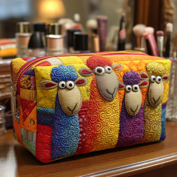 Trousse de toilette matelassée Imprimé courtepointe coloré