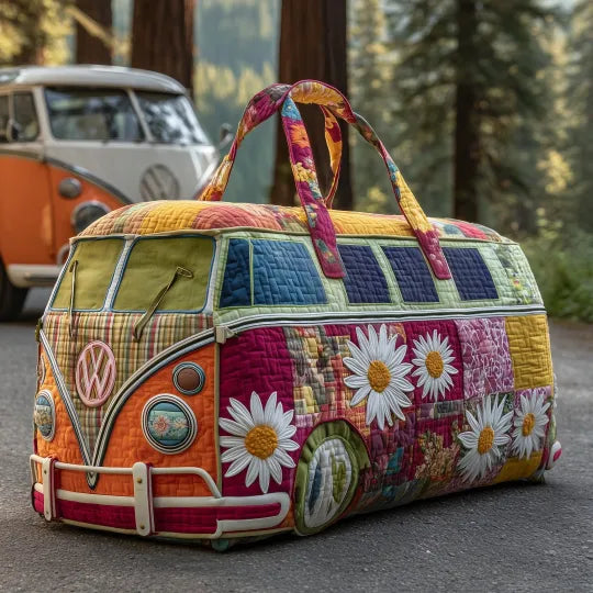 Sac de voyage matelassé - Camping-car aux marguerites