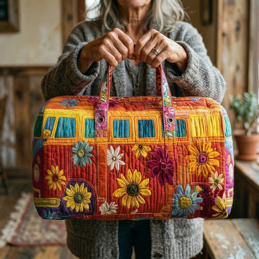 Sac de voyage matelassé - Camping-car Paix et fleurs