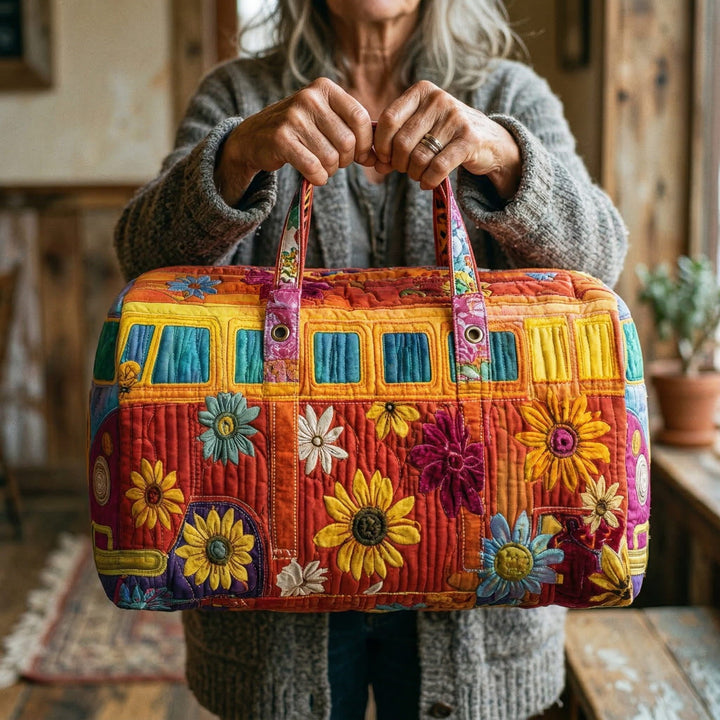 Sac de voyage matelassé - Camping-car Paix et fleurs