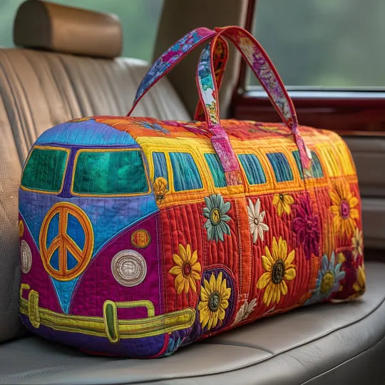 Sac de voyage matelassé - Camping-car Paix et fleurs
